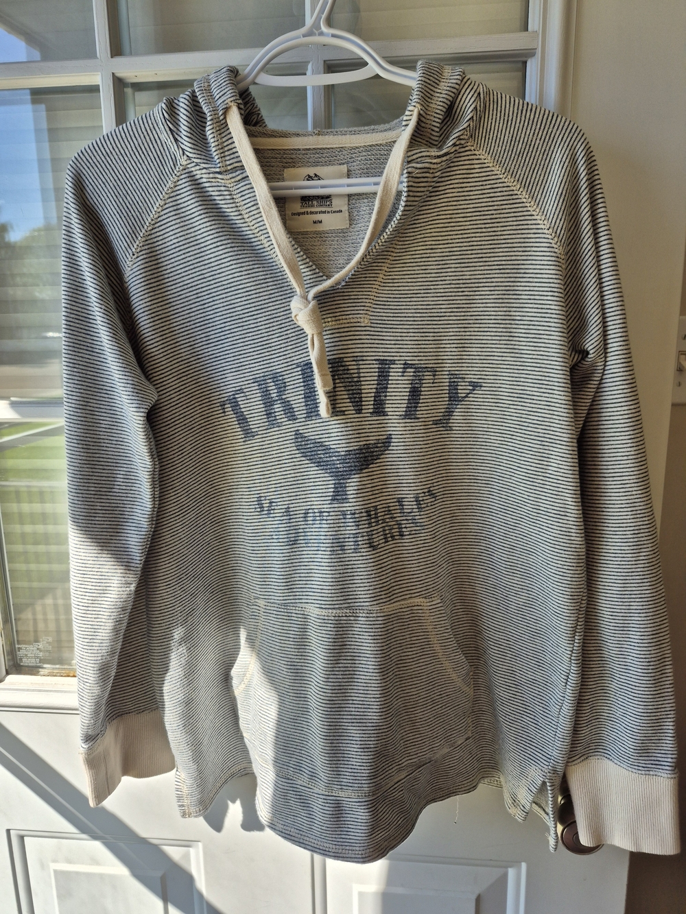 Tall Ships Trading Co. Trinity Striped Hooded Pullover Sweatshirt - Blue/White